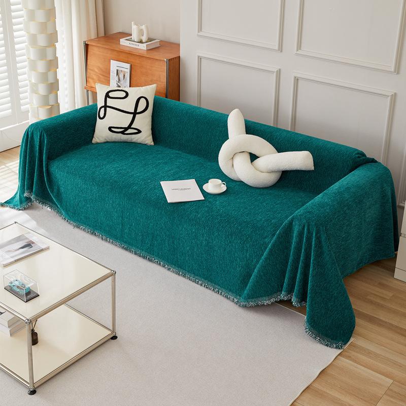Verdicktes nordisches einfarbiges Chenille-Sofa-Handtuch Vollständige Abdeckung Stoffhandwerk Leichter Luxus Vier Jahreszeiten Universal Sofa-Kissen Kratzfest