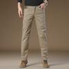 Men's Slim Fit Elastic Belt Cotton Suit Pants for Autumn/Winter 2024