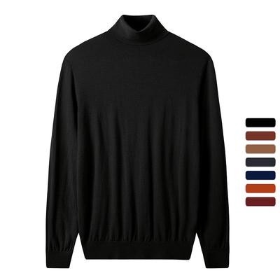 Men Turtleneck Merino Wool Sweater Autumn Warm Knitted