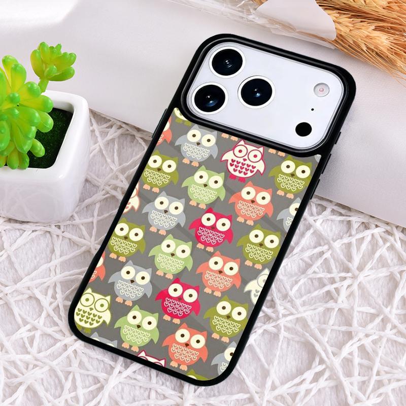 lovely owl animal Diy Colorful Phone Case for iPhone 17 Air 16 15 11 12 14 13 Pro Max Shockproof Cover
