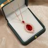925 Sterling Silver Rose Gold Ruby Pendant Necklace Luxury Necklace Birthday Party Wedding Gift