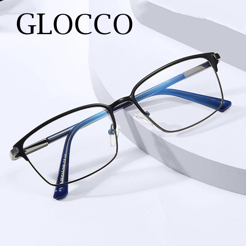Business Casual Men's Presbyopic Glasses Anti Blue Light Reading Eyeglasses Browline Frame Clear Glass Prescription 0 to 6.0