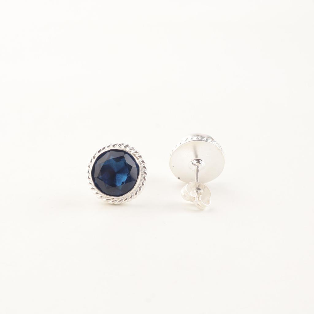 London Blue Topaz Edelstein 925 Sterlingsilber Schmuck Handgefertigte Ohrringe 0,53" EE-147-10