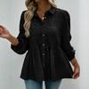 New Solid-color Button Casual and Fashionable Long-sleeved Button-up Shirt for Women In Spring and Summer