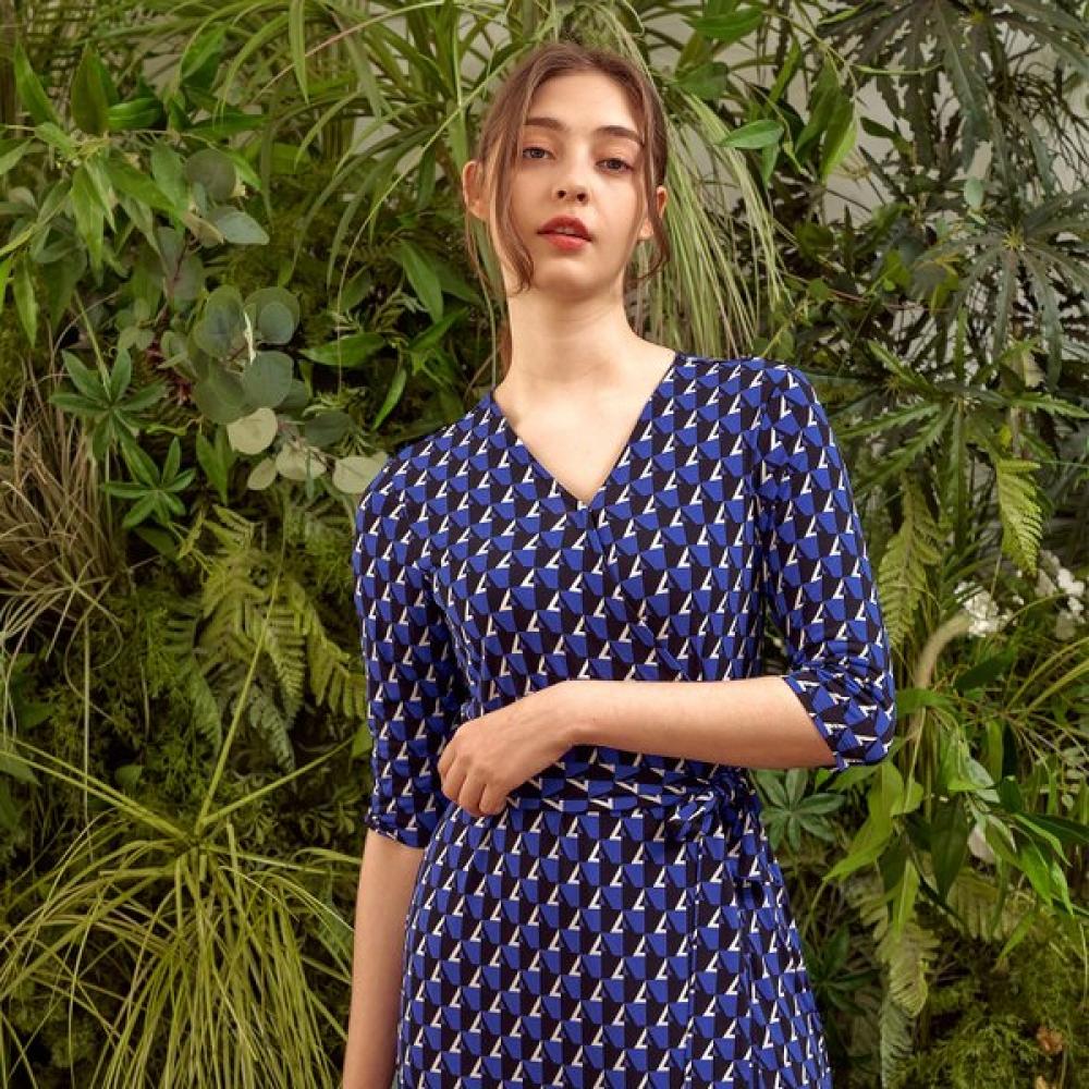 Lipbbam Creora Romona 3 4 Sleeve Long Wrap Dress Ldm10dj01