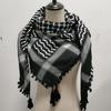 Arab Shemagh Scarf for Men Breathable Polyester Desert Neckwrap Tassels Neckerchief Hijab Shawl for Casual and Formal Ev