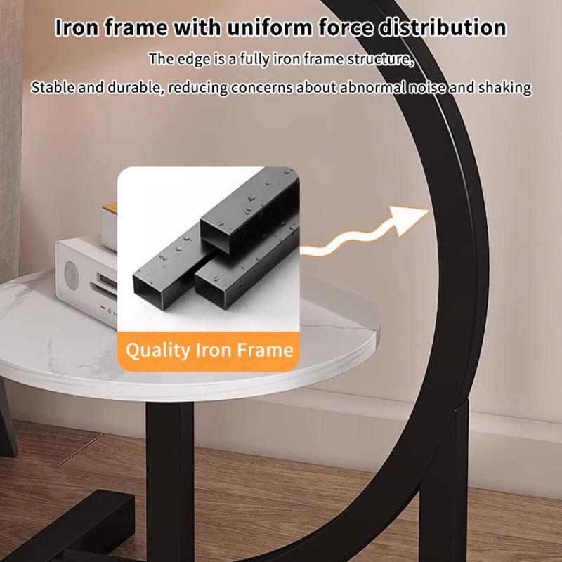 Cloud-Shaped 2-Tier Bedside Table Compact Small Coffee Table For Bedroom Living Room