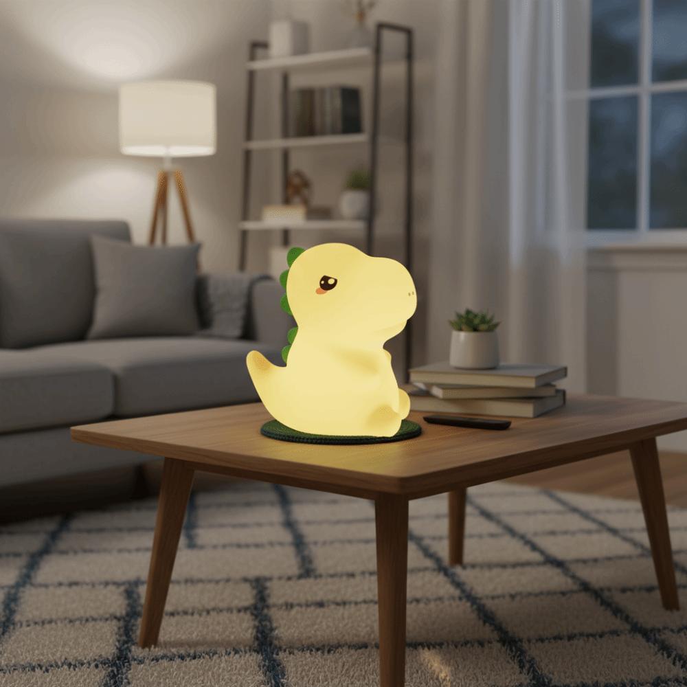 USB Charging Silicone Night Light Dinosaur Shape Dimmable Lamp Cute LED Night Lamp  Bedside