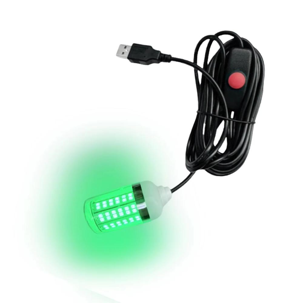 5V USB Подводная Рыболовная Приманка Лампа IP68 Водонепроницаемая Светодиодная Рыболовная Ловушка Свет Рыболовные Части Green Light