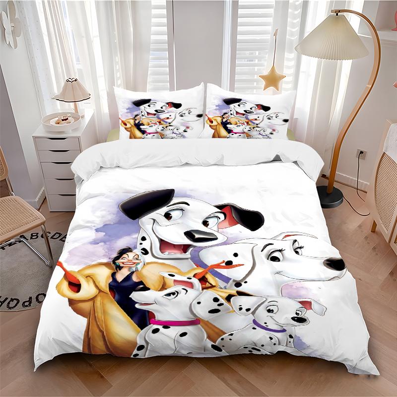 3Pcs Dalmatian Dogs Lady Bedding Sets For All Sizes New 3D Printed Bed Cover Comforter Duvet Cover Pillowcase Bedroom Decoration