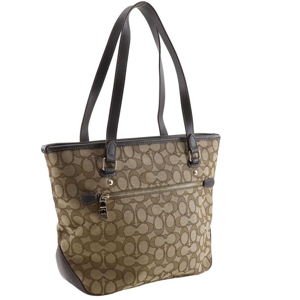COACH Signature Tote Bag F58282 Brown canvas Women Used