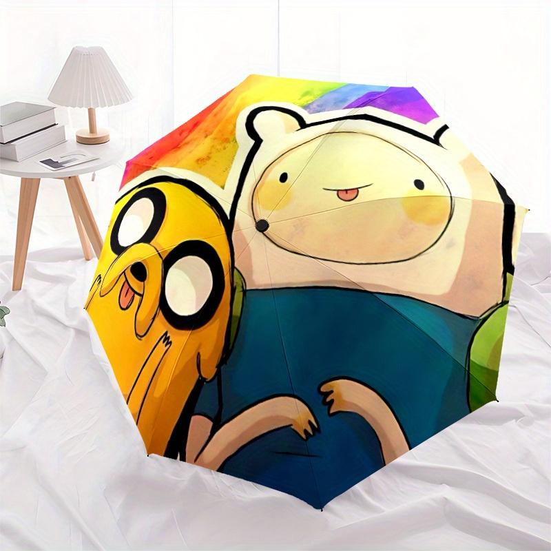 Adventure Time Friendship Automatic Open/Close Umbrella   Compact Travel Umbrella, 8 Rib Heavy Duty Construction, Ideal Gift, 105