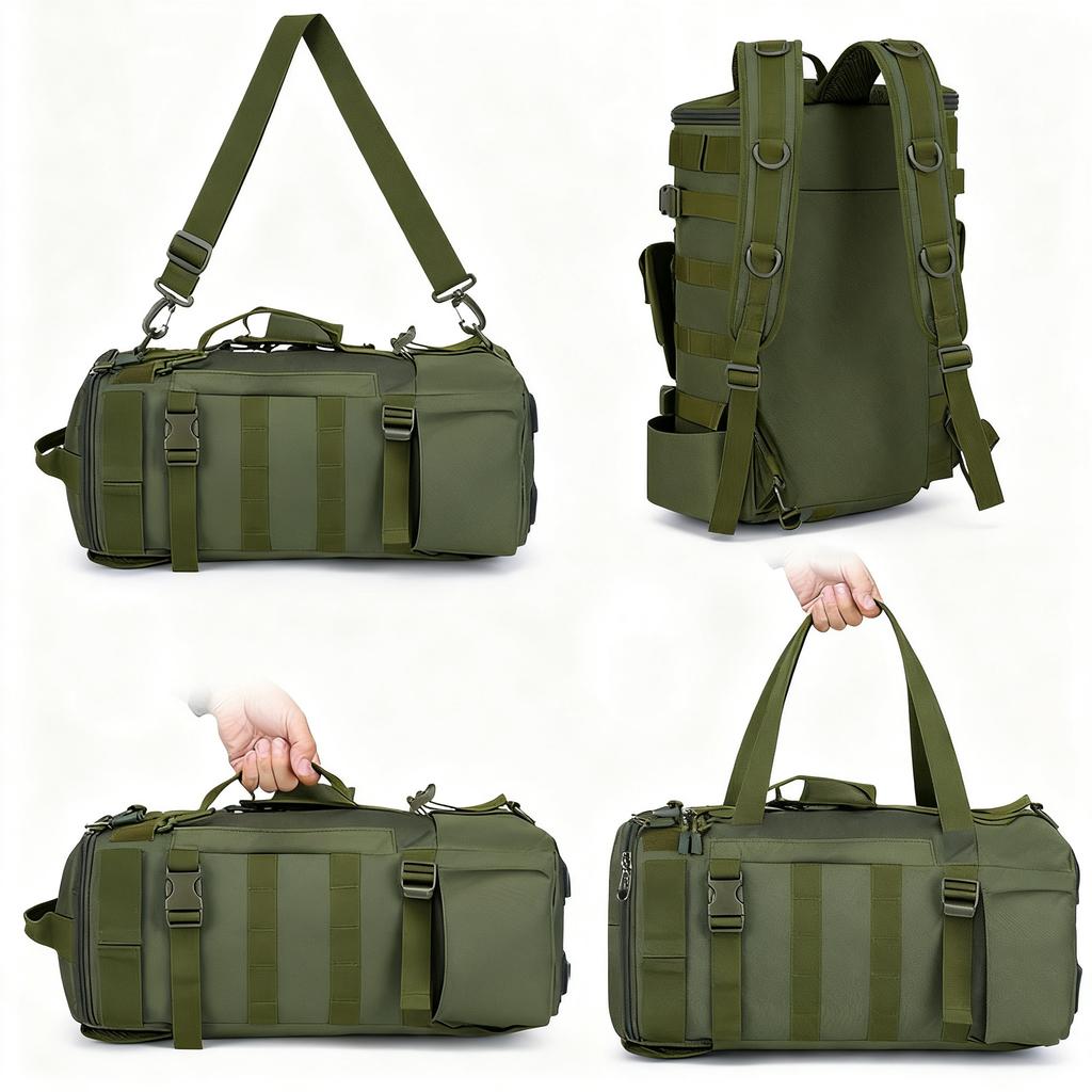 Multifunctional Fishing Backpack Tackle Bag with Rod Holders Fish Equipment Storage Waterproof Wear-resistant Outdoor Sports Bag