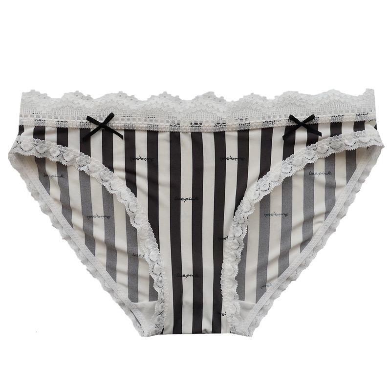 Women's Underwear Striped Sexy Low-rise Leopard Panties Ice Silk Breathable Women's Briefs