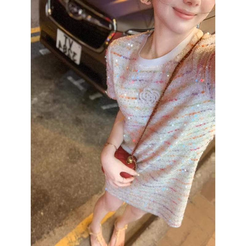 Chic Sequin A-Line Mini Dress M