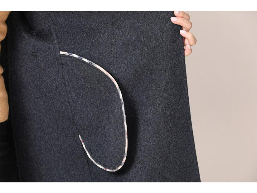 Women's Double-Sided Cashmere Coat - Trendy Mid-Length Tie Wool for Autumn/Winter