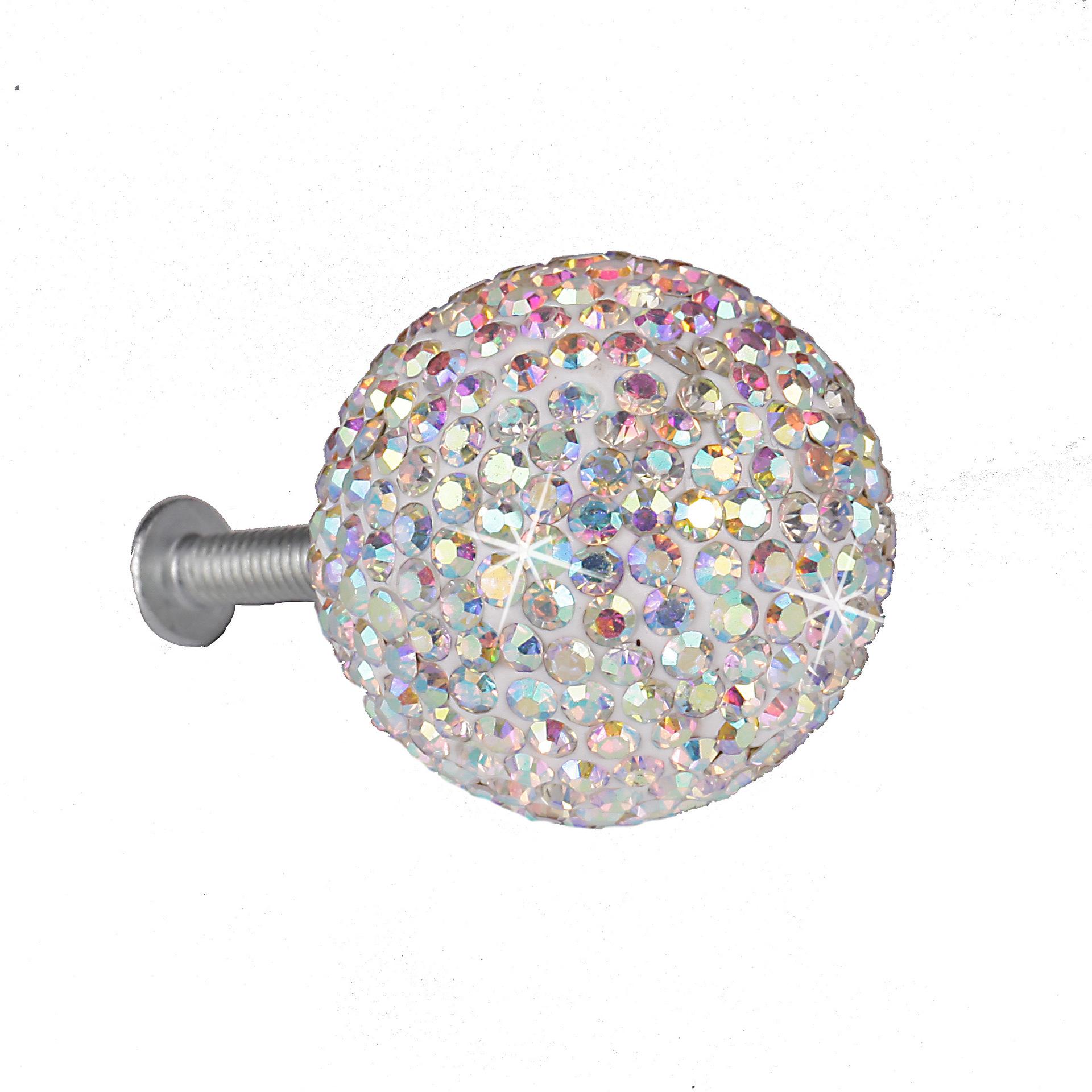 

1Pc Shiny Handle Glass Knobs Handle Cabinet Drawer Wardrobe Door Pulls Furniture Accessories