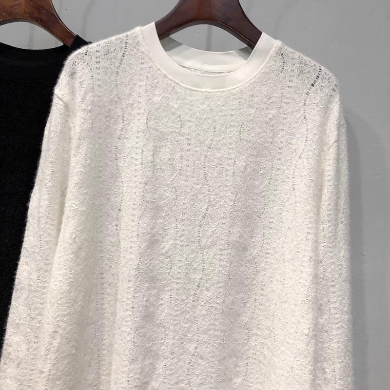 Женский свитшот Осень Зима Длинный Утепленный Однотонный Теплый Эластичный Длинный Рукав Оверсайз Топы M белый