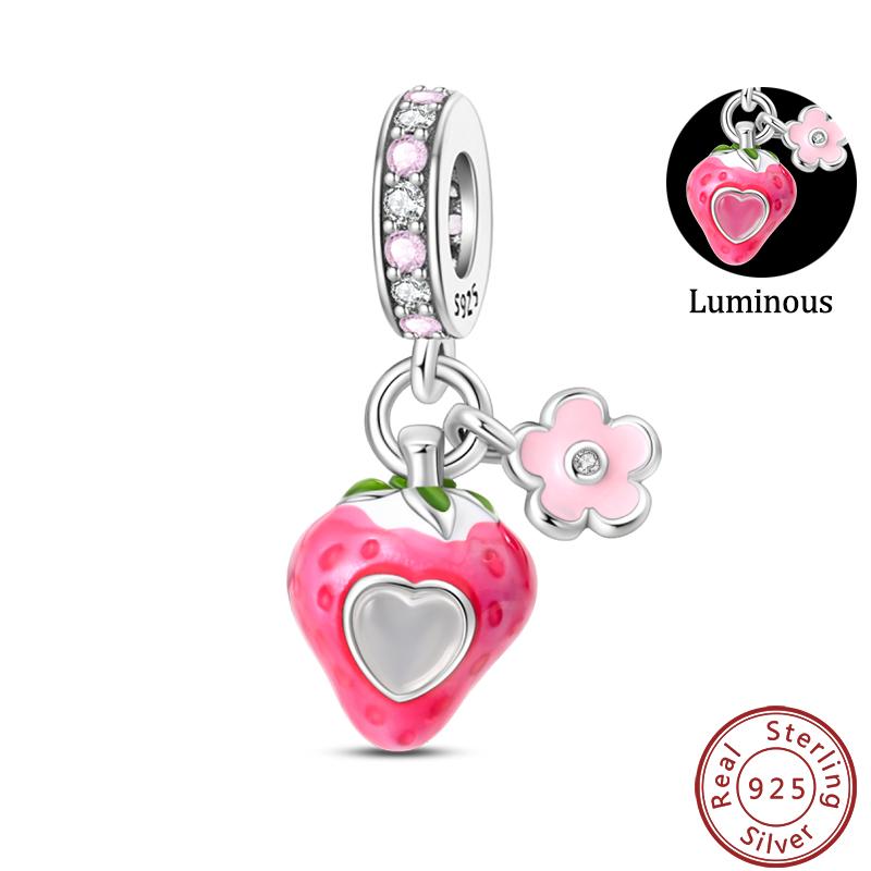 Copper Strawberry Pineapple Avocado Fruit Dessert Series Sweet Charms Beads 3Mm Diy Gift Fine Jewelry