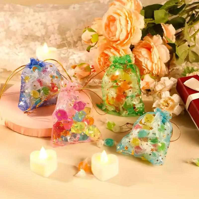 50PCS Gold Silver Stamping Moon Star Drawstring Bag Gift Package Pouche Bag Suitable for Festival Wedding Party Gift Storage ZYF