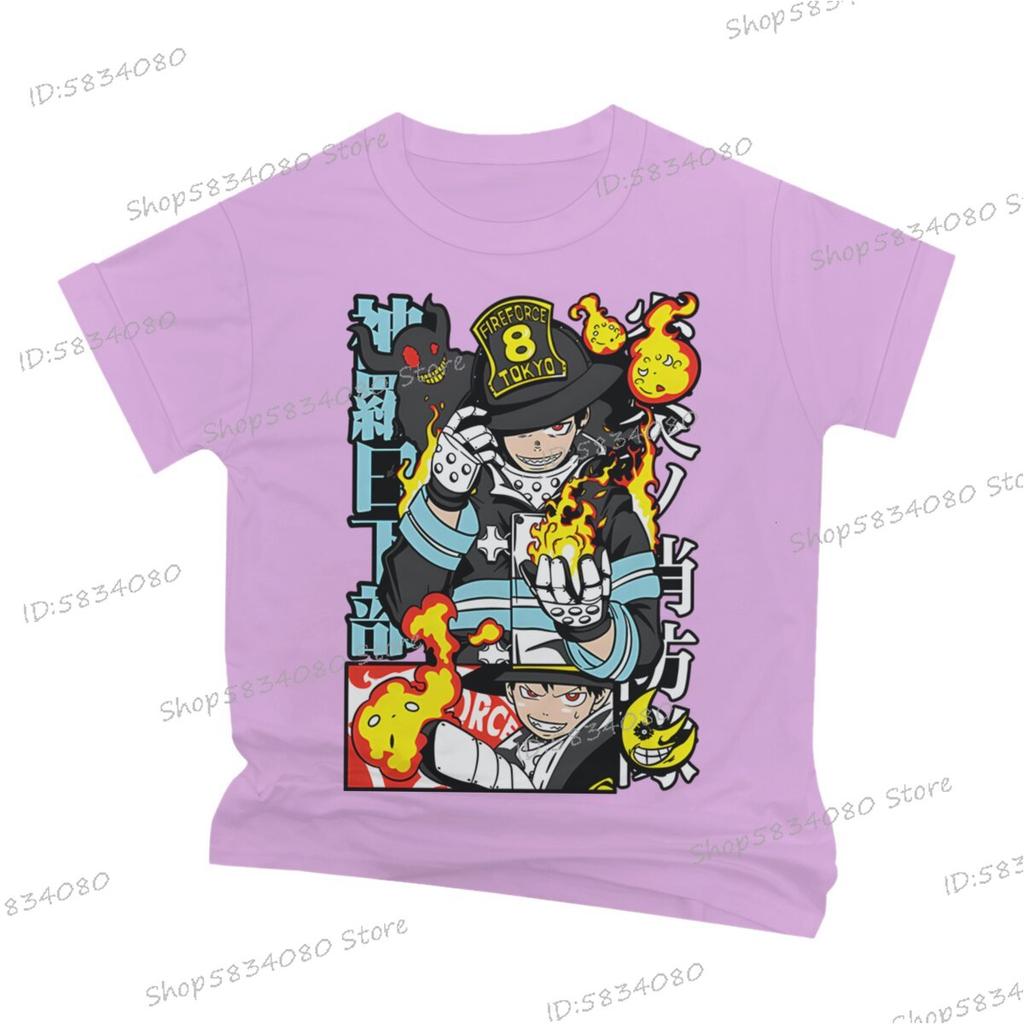 Fire Force Print Unisex Fashion Casual Tshirt Unisex Street Graphic Anime Tee Fire Force Classic Vintage T Shirts Anime Apparel