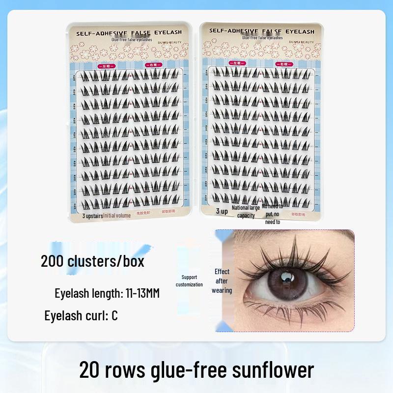 20-Row Large Capacity Glue-Free Beginner-Friendly Natural False Eyelashes