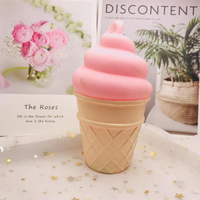Glowing Vinyl Ice Cream Cone Night Light - Battery-Powered Toy for Night Markets