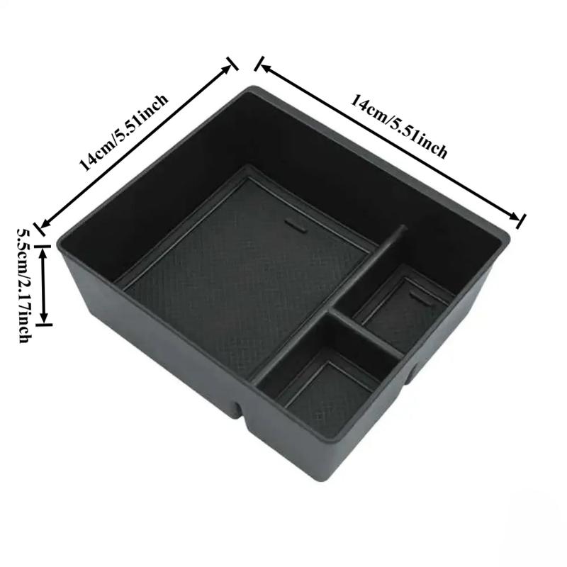 For MG HS EHS EV 2018-2024 Center Console Armrest Organizer Tray Durable ABS Black Storage Box With Divider Car Accessories