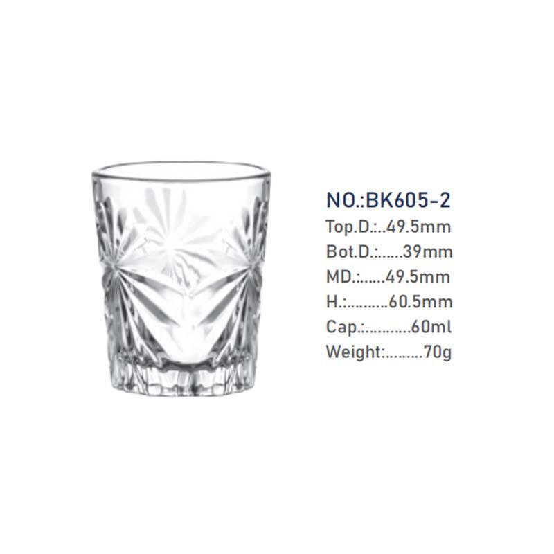Engraved Flower Brandy & Whiskey Shot Glass - Thickened One-Shot Baijiu & Liqueur Cup