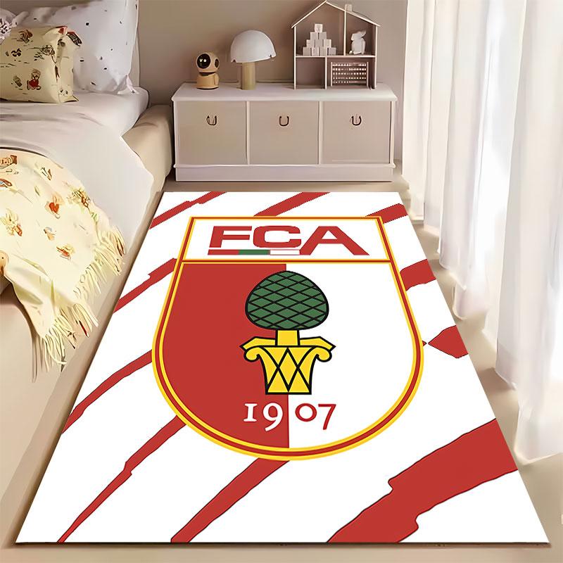 Red and White FCA Logo Rug suitable as a non-slip mat for the living room or bedroom sofa