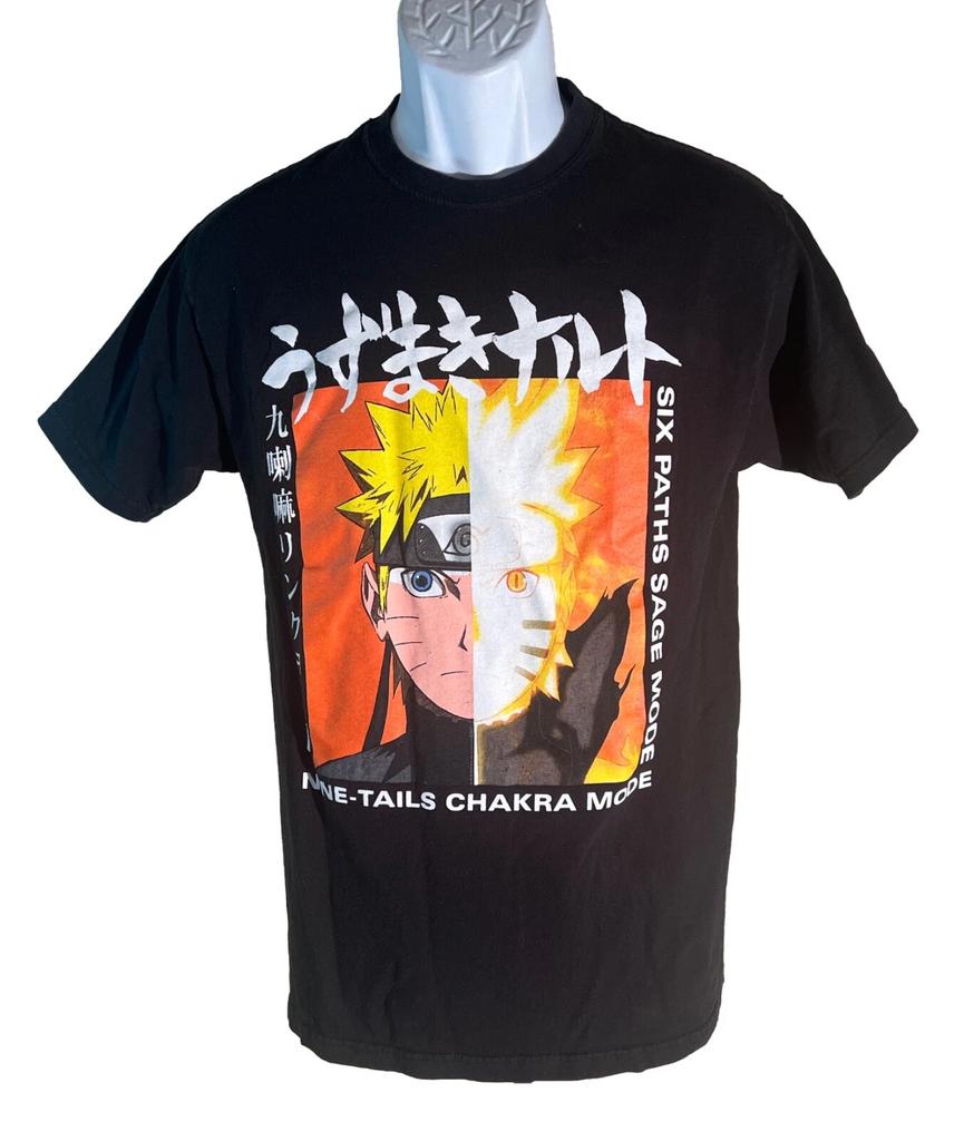 Naruto Shippuden Six Paths Sage Mode 100% Cotton T-shirt Mens Tees Top Black Medium Shirt Anime Top