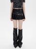 PU Leather Pleated Skirt High Waist Female Summer Thin Ultra Short Skirt Y2k Korean Fashion Cute A Word Skirt