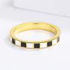 New Fashion Enamel Ring Checkerboard Fashion All Kinds of Personalized Casual Girl Ring