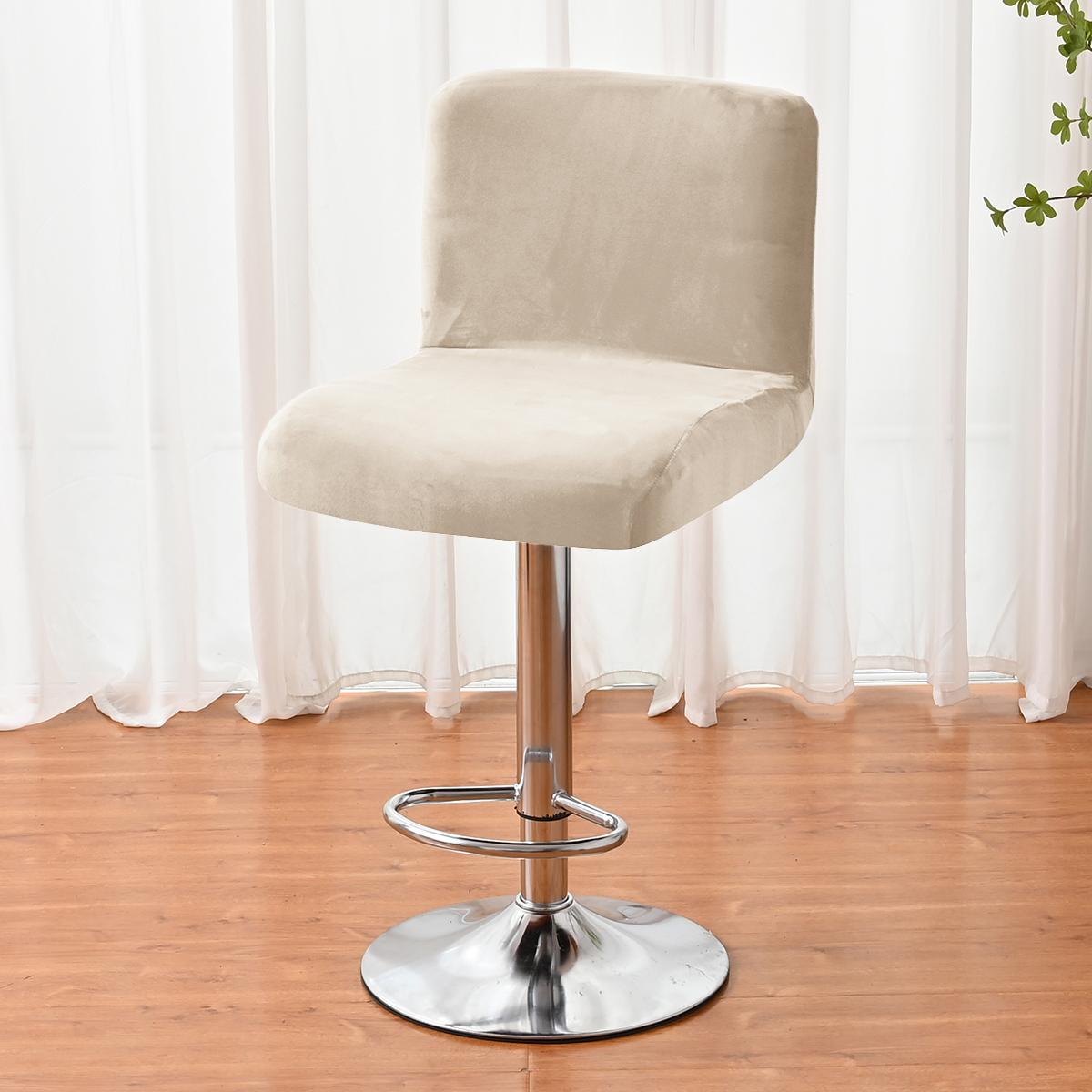 Zilverkleurige Nepvosbont Elastische Stoelhoes met Lage Rug voor Restaurant Hotel Banket Decoratie 1PC