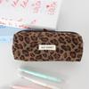 Solid Color Corduroy Pencil Case Student Art Minimalist Stationery  Pouch Zipper Coin Purse Women Makeup Bag Travel Organizer