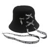 Stylish Ribbon Detail Bucket Hat Breathable Cotton Adjustable Outdoor Summer Fisherman Hat for Men Women and Teens