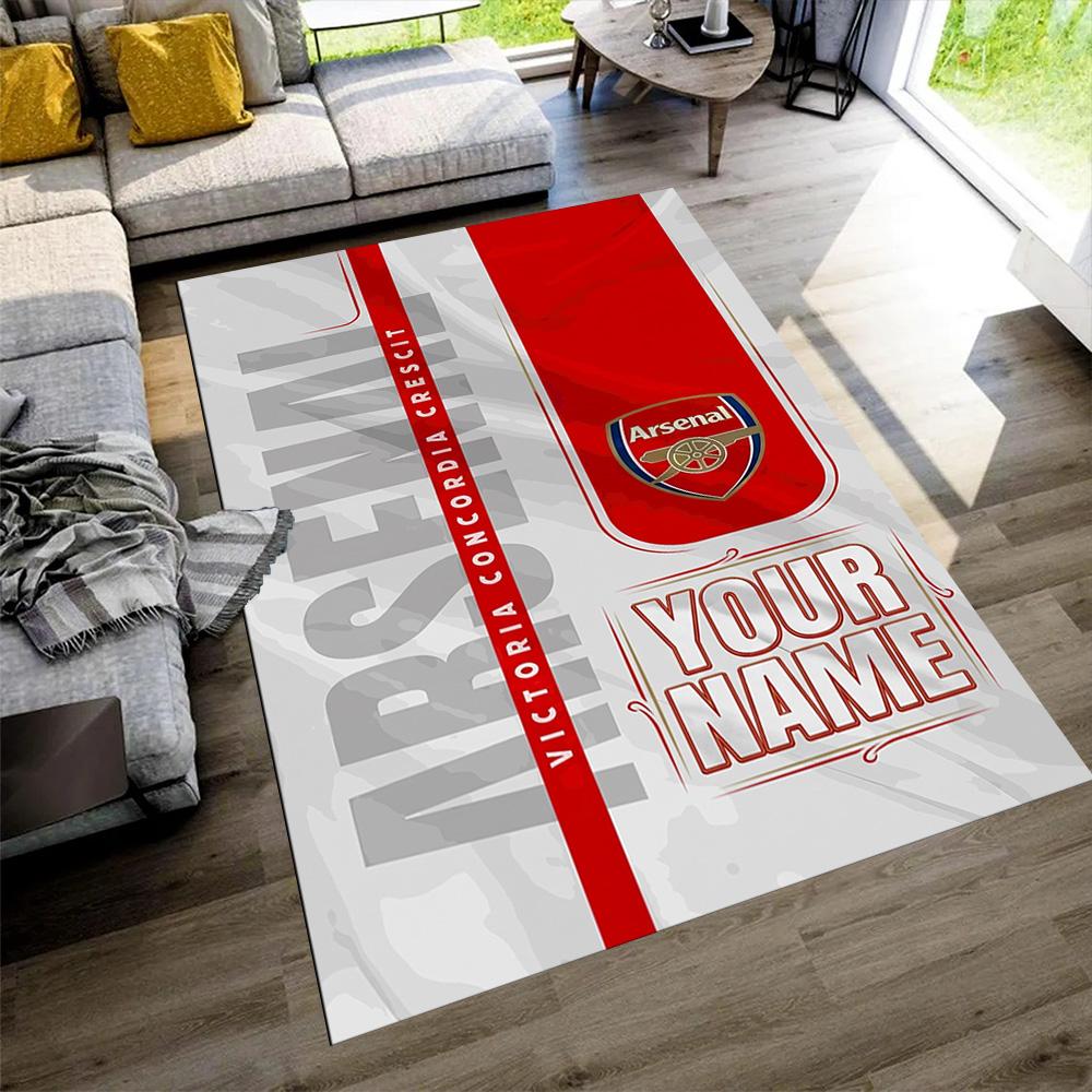 Arsenal F.c. Customize Your Name Floor Mat Design for Bedrooms Living Rooms Dining Room Foyer Antislip Carpet Decorate Offices