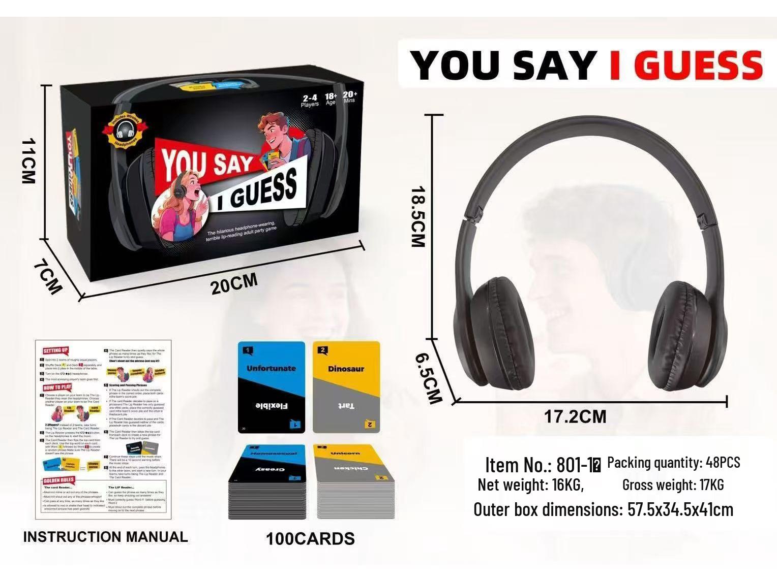 Cross-earphone Party Card Challenge: Parent-Child Tabletop Battle Game