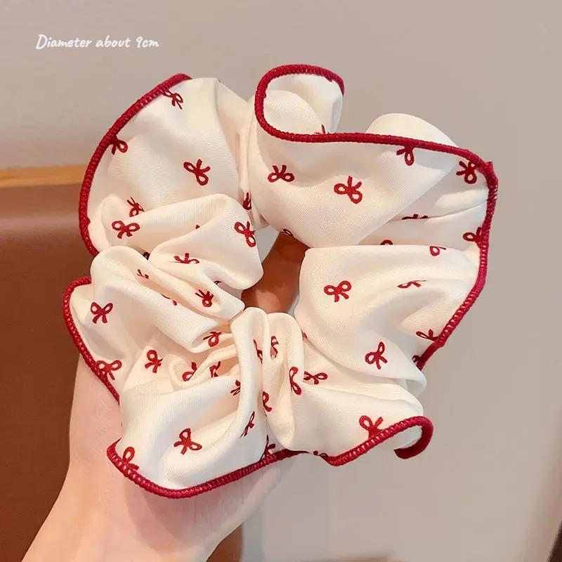 1pcs New Red Luxury Sweet Polka Dot Ponytail Hairband with Bun Hair Tie for Cute Bun Hairstyles - Premium Hair Accessories