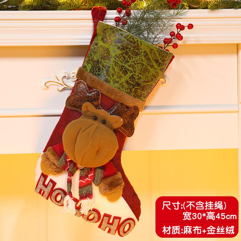 Christmas Stockings Socks Santa Snowman Hanging Xmas Tree Ornaments Christmas Decor for Home New Year Navidad Candy Gift Bags