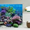 Cortina de Chuveiro para Banho de Golfinho Oceânico Desenho Animado, Tela Impermeável para Banheiro Cortina de Chuveiro para Banho de Animal Marinho Poliéster Alta Qualidade Cortina para Casa