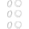 2 Stück/Paar Anlaufgeschützte Metall Zirkonia Creolen Ohrringe Gold Silber Farbe Huggie Knorpel Ohrring Piercing Schmuck