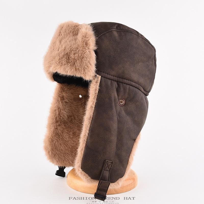Thunderbolt Hat Men and Women Winter Padded Thickened Ear Protection Cap Cycling Outdoor Ski Ins Warm Cold Cotton Cap