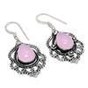 Pink Chalcedony Gemstone 925 Sterling Silver Jewelry Earring 1.85 " T132