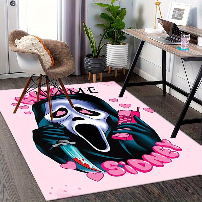 Geistergesicht Büroteppich Weicher Eingangsteppich aus Polyester Waschbar Rutschfest Maschinenwaschbar Innen Ca