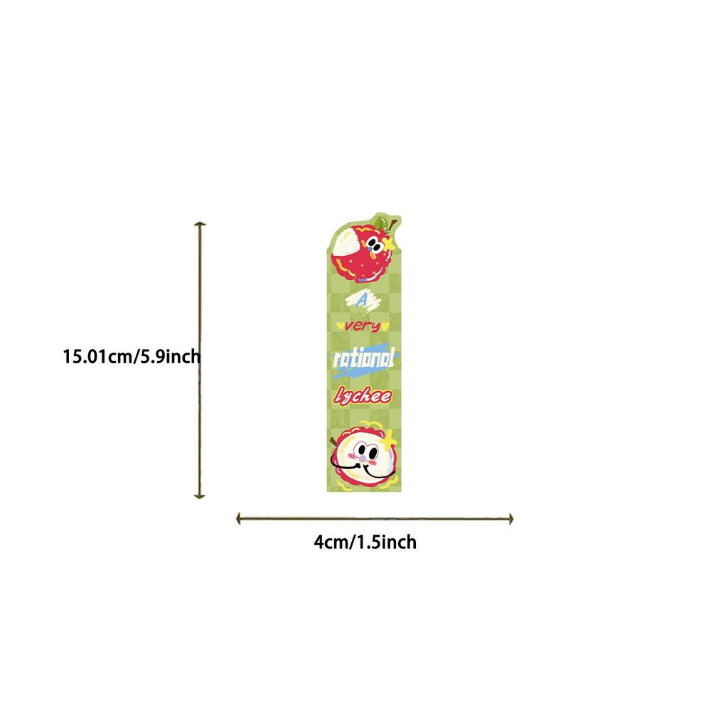 30pcs Cartoon Food & Fruit Series Bookmarks, Colorful Fun Reading & Labeling Paper Cards for Reading and Food Lovers