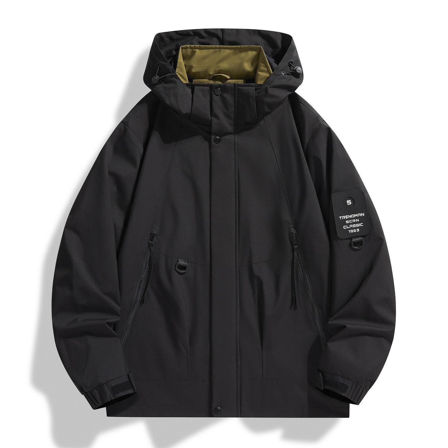 

New Couple Hooded Waterproof Jacket In Spring Outdoor Leisure Jacket Street Shooting Men s Coat 4XL