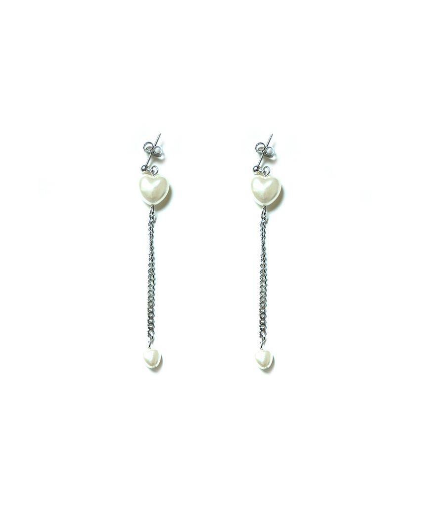 Hawha White Heart Drop Earring