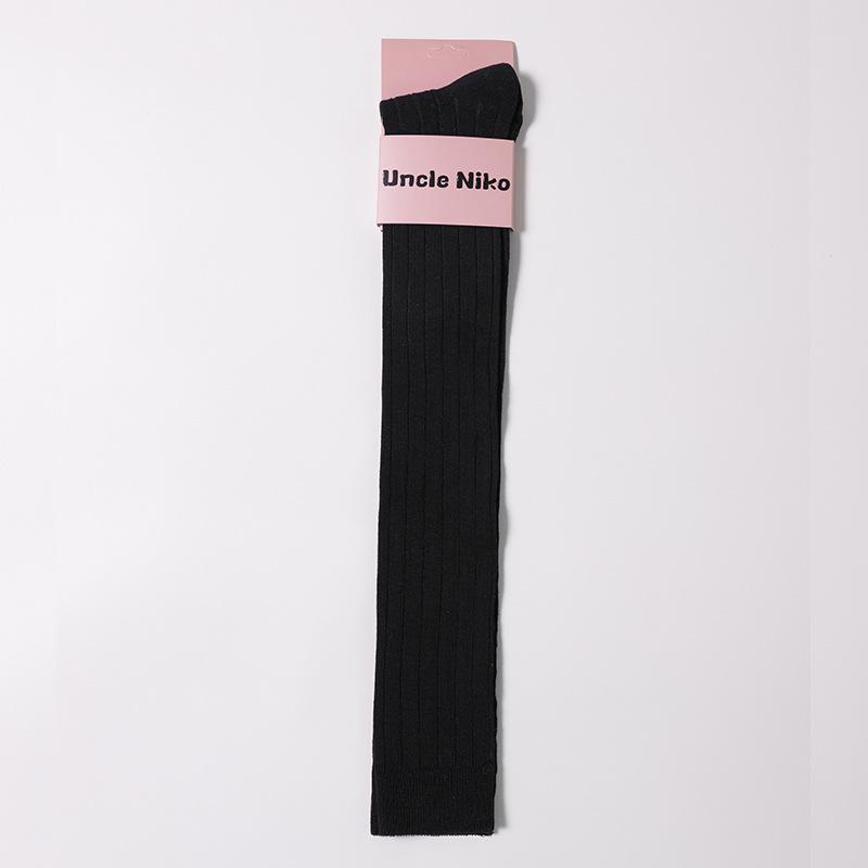 Japanese Style Anti-Pilling Striped Over-the-Knee White Socks - Breathable, Sweat-Absorbent Long Cotton for Women's Spring/Summer Fashion