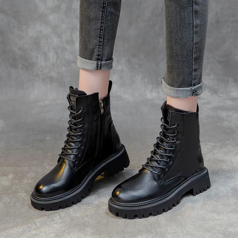 Martin boots women's British style short boots 2025 autumn and winter Korean version velvet thickened versatile platform boots ins tide